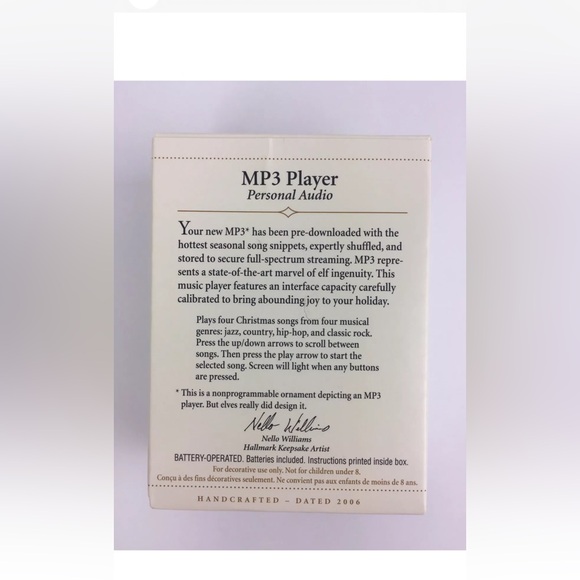 New Hallmark Ornament 2006 MP3 PLAYER Personal Audio Magic Sound Light - Picture 7 of 7